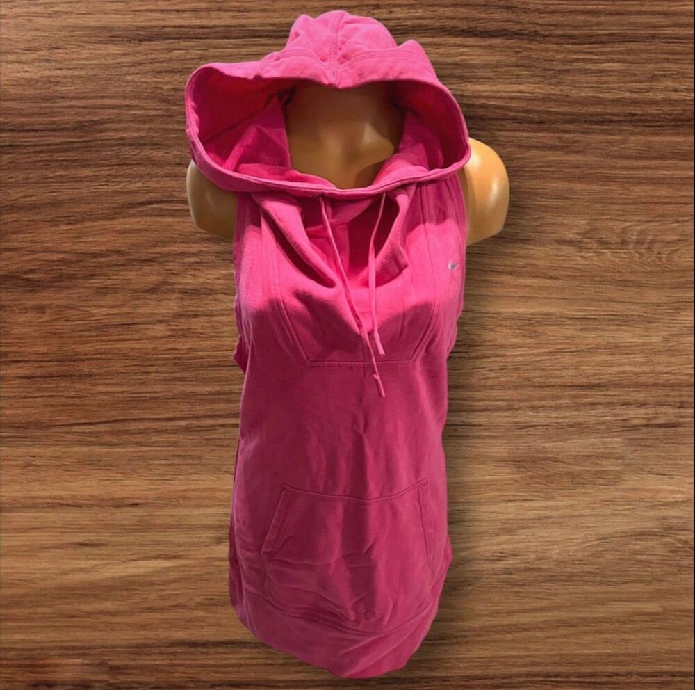 👓 Nike Pink Sleeveless Hooded Sweatshirt Dress Women’s Small